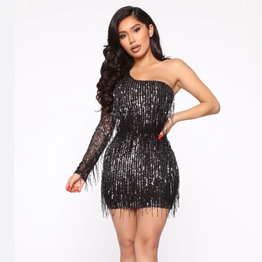 Fashion Nova - No Strings Attached Sequin Mini Dr… - image 1